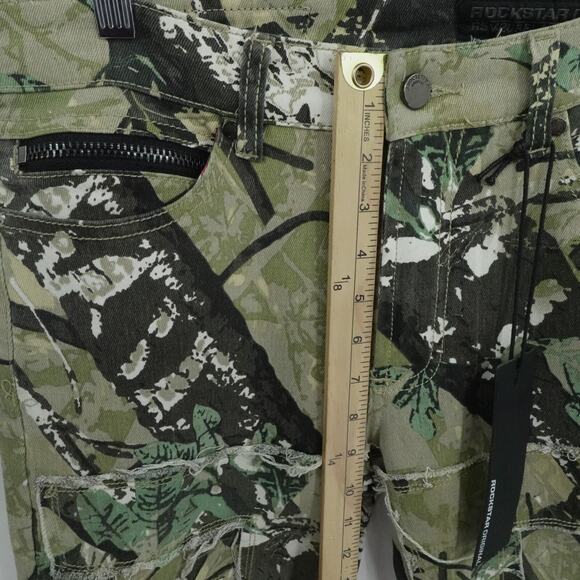 Rockstar Original Jeans Men 30x34 Brown Shake Tree Camo Stacked Flare Streetwear - Picture 10 of 13